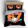 Numbers and Sweet Baseball Combo Bedding Set for Kids Luxury Gift 3pcs Digital Print Comforter Set Soft Comfortable Breathable