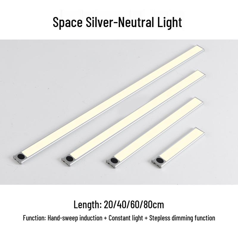 Wireless Rechargeable LED Motion Sensor Cabinet Light with Magnetic Strip for Kitchen, Desk, and Bedside