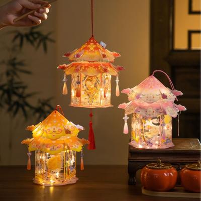 Lantern Handmade Mid-Autumn Festival Lantern Flower Lantern Party Atmosphere Glowing Props Lamps Diy Material Package Home Decor
