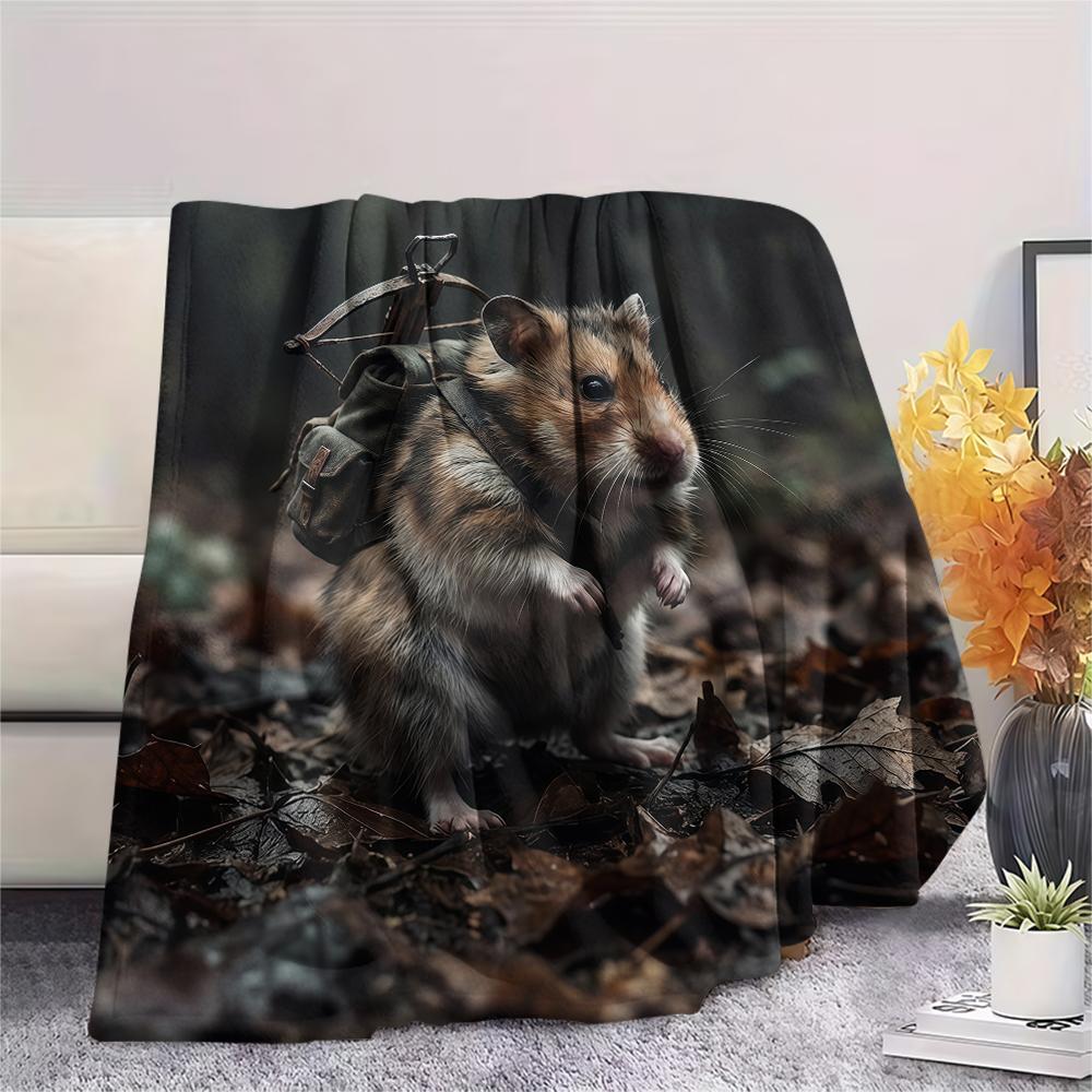 Hiking Animals Print Flannel Blanket,High Quality Comfortable for All Seasons,Home Decor,Warmth and Comfort,Perfect for Christmas Gifts