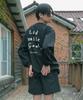 LADINSIDE Seoul Lettering Long Sleeve T-Shirt Black
