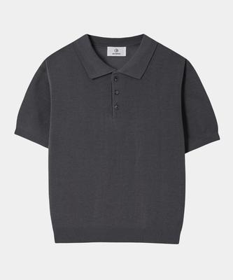 Dekkoloso Summer Cool Touch Collared Short Sleeve Knit [Gray]
