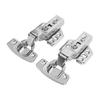 2Pcs Cabinet Hinges Stainless Steel 2.0mm Thick Thicken Base Electroplating Bright Wardrobe Hinge for Kitchen Bathroom
