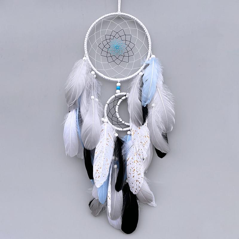 Dream Catcher Hand-woven Colorful Feather Wind Chimes Living Room Bedroom Background Wall Decoration Festival Gifts Home Decor