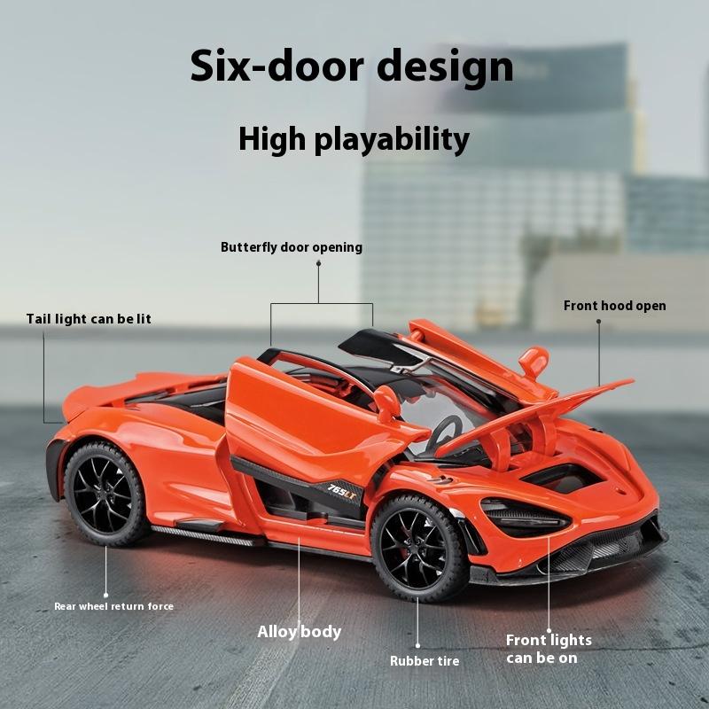 1/32 Mclaren 765LT Supercar Series Metal Alloy Diecast Model Car Fine Decorative Ornaments DIY Self Designed Gifts for Boyfriend