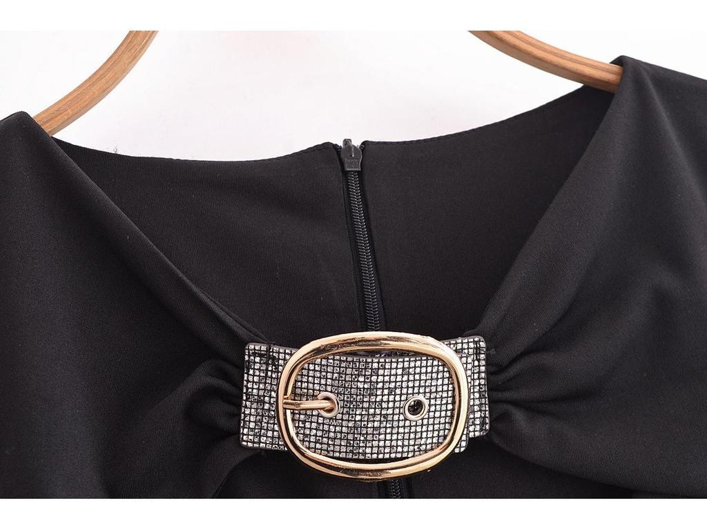 2024 Winter Women's European & American Style Slim Sleeveless Long Hollow Dress