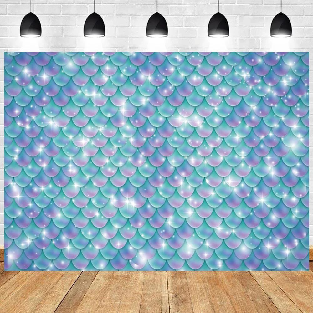 Little Mermaid Theme Party Backdrop Photography Baby Shower Decor Background Girl Birthday Wedding Cake Table Backgrounds