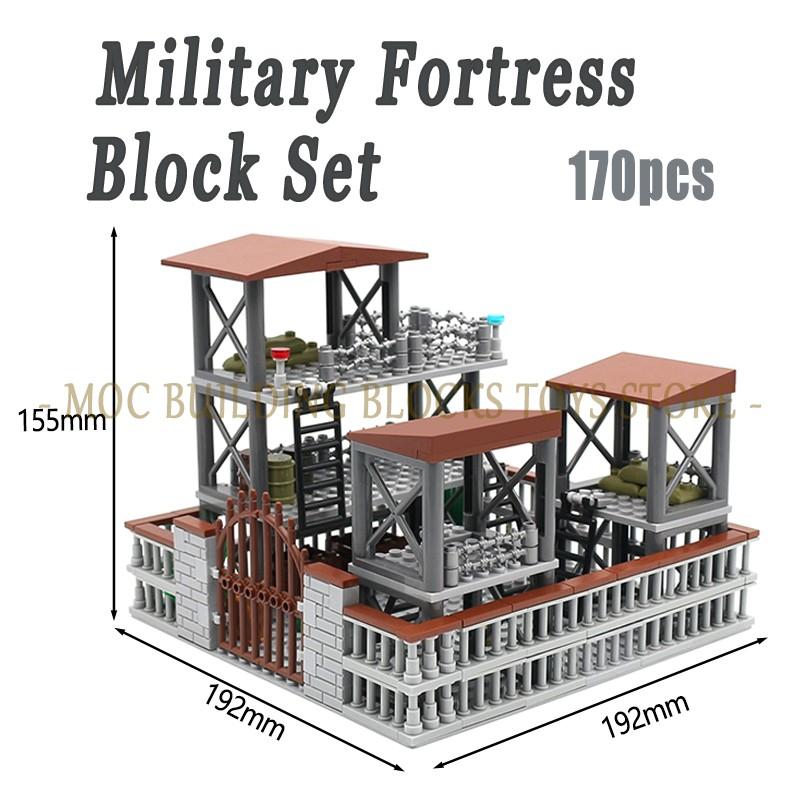 Militaire basis gevangenis scène MOC Bouwsteen Set Blok Bakstenen Architectonisch Ontwerp Compatibele Accessoires Speelgoed Speelsets