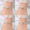 925 Silver Elegant A-Z White Zircon 26 Letters Charms Beads Fit Bracelet Women Jewelry DIY Birthday Anniversary Gift