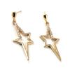 Les Trésors De Lily [K9515] - Gold Plated Earrings 'Stars' White Gold - 35x12 Mm