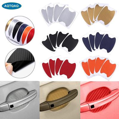 4Pcs/Set Car Door Sticker Carbon Fiber Scratches Resistant Cover Auto Handle Protection Film Exterior Car Styling