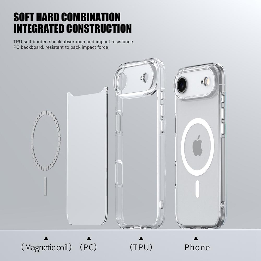 KEYSION Shockproof Transparent Case for MagSafe for iPhone 17 Air HD Clear TPU+PC Magnetic Wireless Charging Phone Back Cover