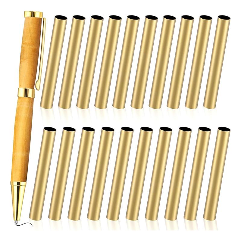 A25F-20Pcs 7Mm Slim Pen Pen Transfer Brass Pen Replacement Accessories For DIY Pen Making Office Supplies Friends Gifts