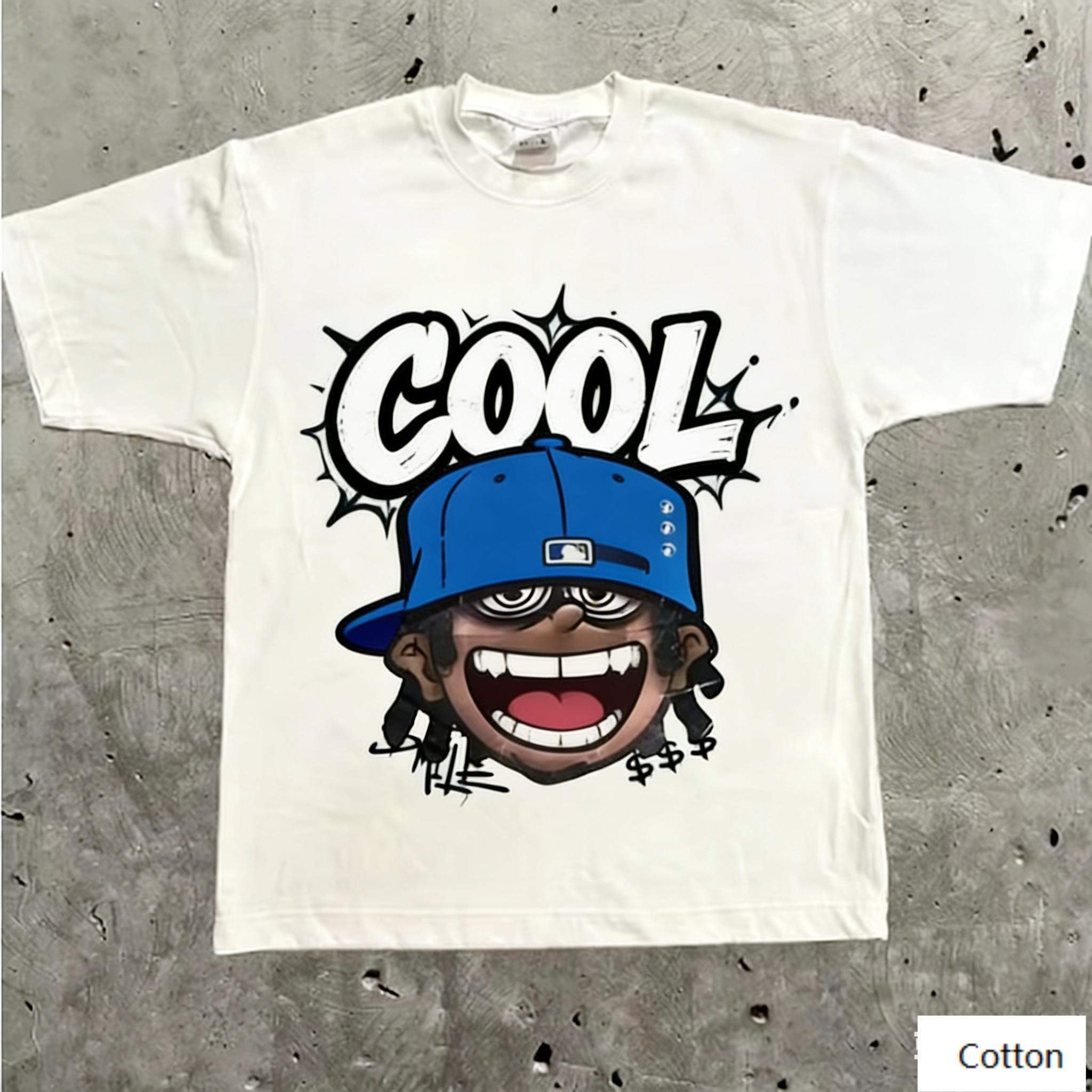 Vintage 90s HipHop Unisex Cotton TShirt with Retro Cartoon Character Art and Graffiti Print Retro Streetwear Tee S