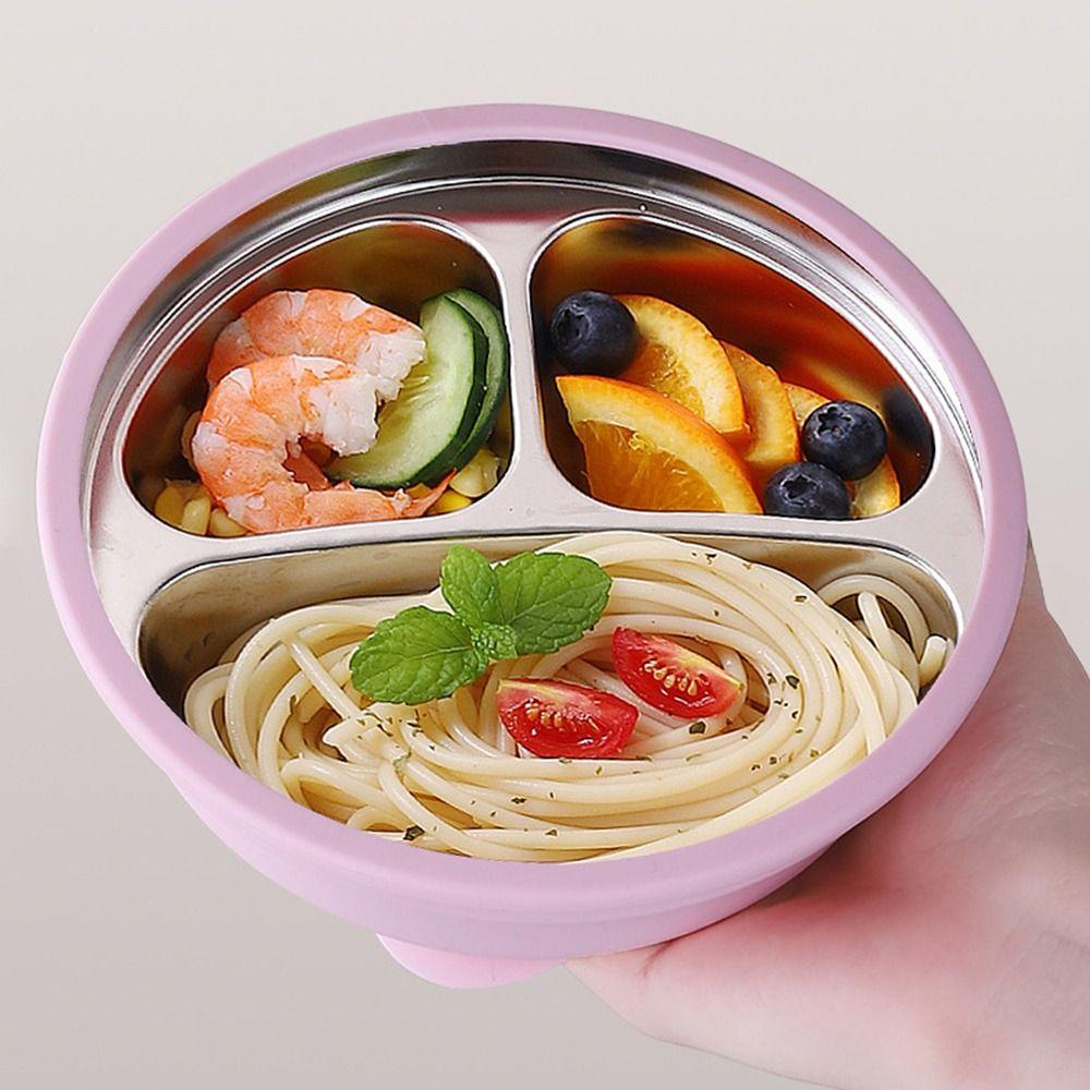 Divided Design 3 Grids Children Dishes Kids Feeding Bowls Toddle Training Tableware