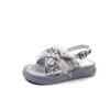 Girls Beach Shoes with Shiny Crystal Kids Fashion Soft Slippers/Sandals for Vacation Girls' Princess Shoes Elegant Temperament