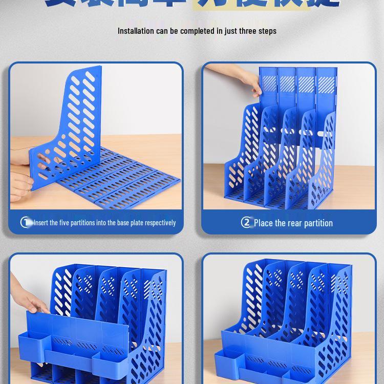 Desktop File Organizer and Bookend: A4 Bookstand, Bookshelf, and Storage Box
