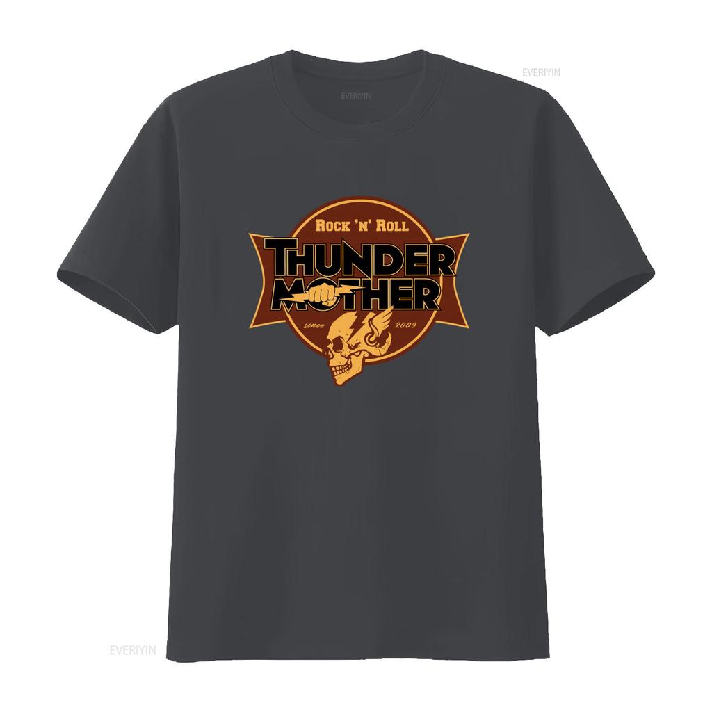 Thundermother Band Rock n Roll T Shirt Black All Sizes S 5XL with Bold Skull Lightning Design vintage Washed Comfortable
