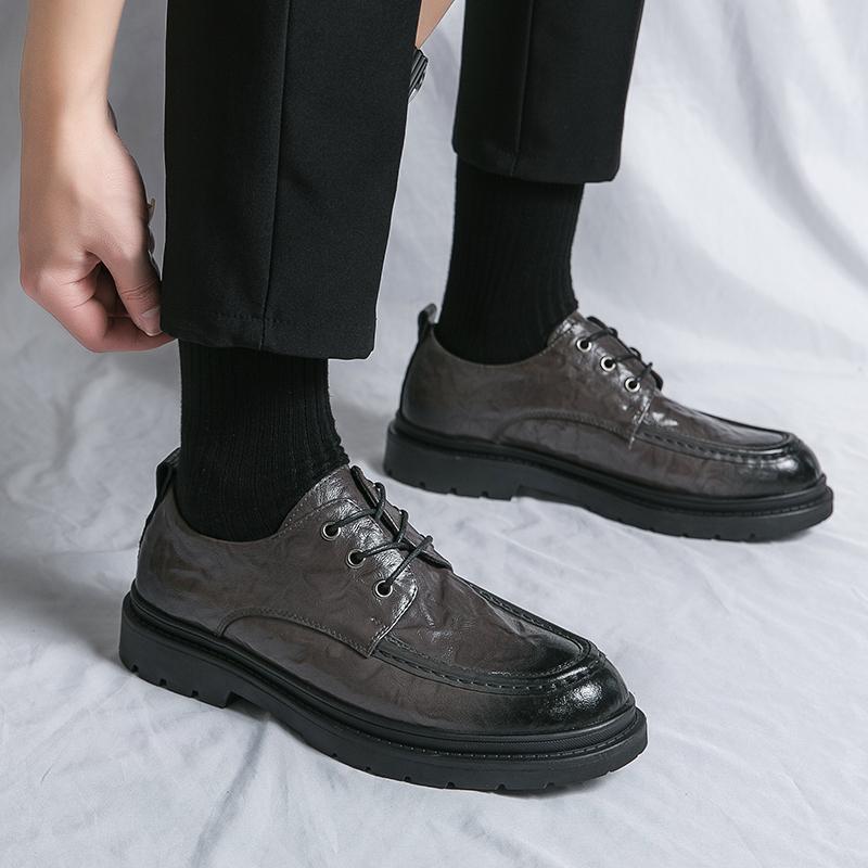 Pantofi Casual Dermis Versiune Coreeană pentru Bărbați, Confortabili pentru Condus, Pantofi Formale de Birou, Marcă de Modă, Pantofi Confortabili din Piele, Pantofi de Nuntă