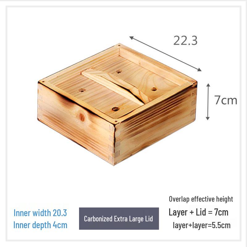 Cedar Wood Dim Sum Steamer Basket - Square Xiaolongbao & Rice Rack for Cantonese Tea