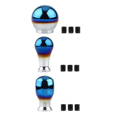 Round Ball Gear Shift Knob with Adapters Universal Car Shift Knob Adapter Metal Stick Shift Knob Fits Most for Cars