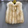 Environmentally friendly imitation fox fur vest women's medium and long young fur vest imitation fur vest vertical strips young and beautiful
