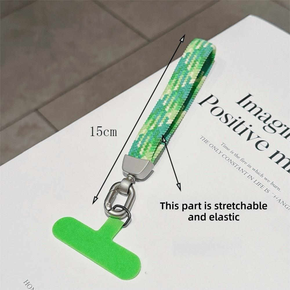 Elastic Braided Texture Nylon Braided Wristlet Lanyard  Key Small Wallet Storage