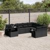 VidaXL Salon de jardin 10 pcs avec coussins noir résine tressée 3268135