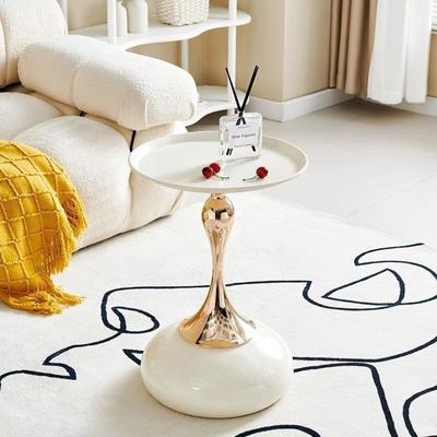 Nordic Metal Coffee Tables Mobile Portable Side Table Living Room Coffee Table Light Luxury Storage Rack Bedroom Furniture