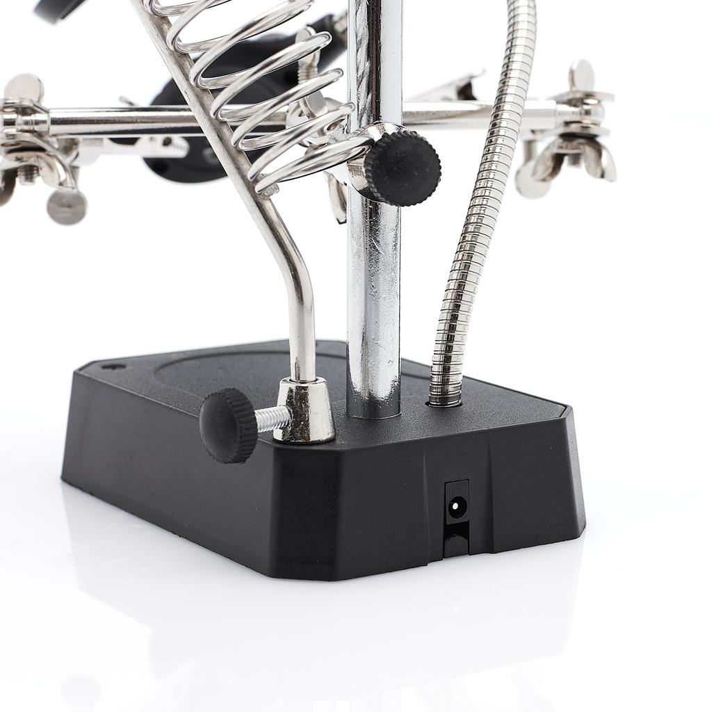 Mounting Bracket - Third Hand With Illumination And 3 Magnifying Glasses (90Mm - 2.5X, 34Mm/7.7X And 34Mm/10X) Te-800