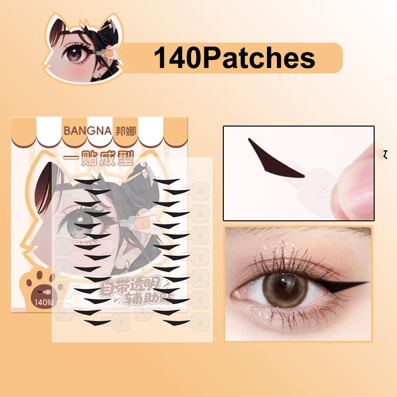 

140 шт./Коробка Водостойкие наклейки-штампы для подводки для глаз с ручкой Формование в один стик Легко использовать Водостойкие Устойчивые к поту Пот