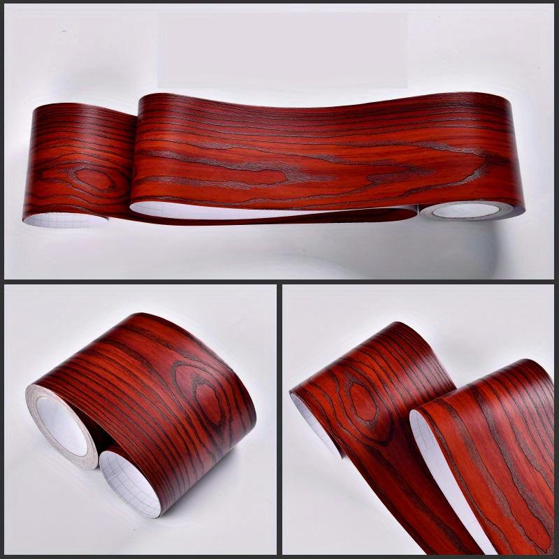 1PC 5mx10cm Thickened Wood Grain Skirting Line Wall Sticker, Self-Adhesive Living Room Bedroom Wall Corner Decoration