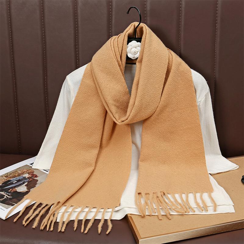 New Winer Warm Cashmere Scarf for Women Fashion Solid Thick Blanket Pashmina Shawl Wrap Female Bufanda Echarpe Foulard