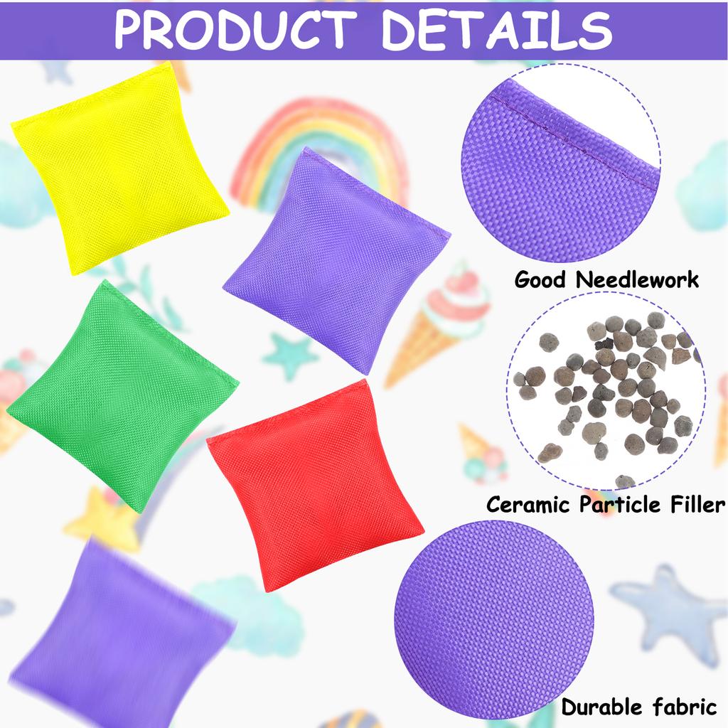 32 Pack Colorful Cornhole Bean Bags Nylon Bean Bags Toy For Toss Game Fun Sports