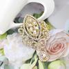 Gold Color Crystal Bride Wedding Jewelry Brown Brooch Flower Type Jewelry