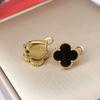 15MM Four-Leaf Clover Earrings Buckle Mother-Of-Pearl Full Radium Female Temperament Simple Earrings