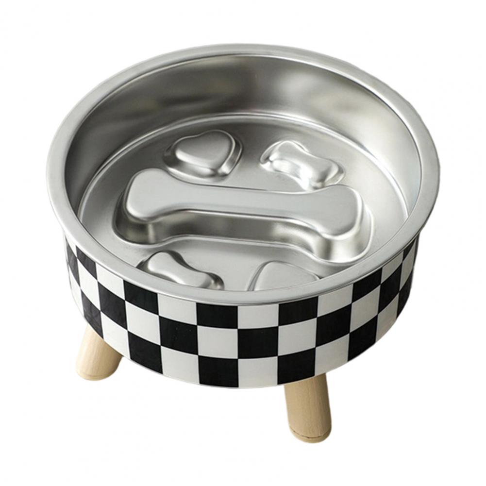 Slow Feeder Cat Bowl Anti Pet Bowl Elevated Cat Bowl with Removable Stainless Steel Slow Feeder Dish for Small Dogs Cats