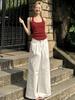 American Spice Girls Slim White and Skinny I-shaped Neck Vest Women's Summer Niche Inner and Outer Wear Short Suspender