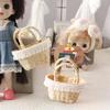 1Pcs 1/12 Dollhouse Simulation Mini Woven Basket Model Dollhouse Furniture Decoration Doll House Micro Scene Pretend Play Toys