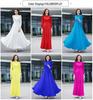White Flowing Chiffon Beach Dress with Large Hem Skirt - Summer Long Style for Women
