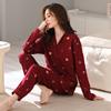 Pajamas Women'S Autumn Autumn Cotton Long Sleeve Loungewear Women'S Sweet Large Size Cotton Two-Piece Set