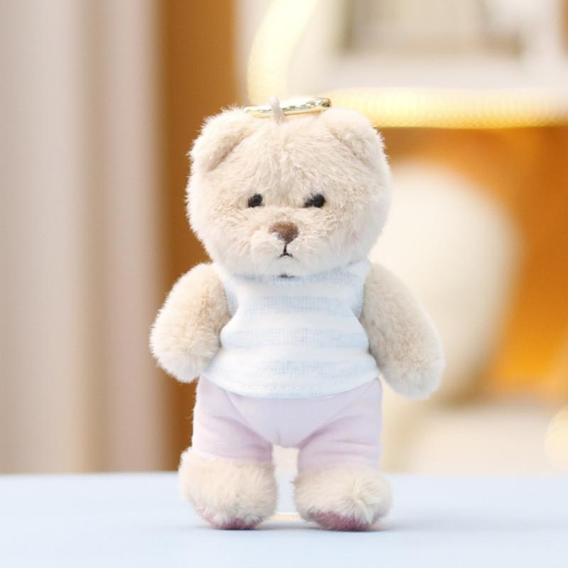 

Cute Animal Plush Doll Keyring With Short Plush Filling For Girls Gift And Bag Decoration Pink Pants Bear