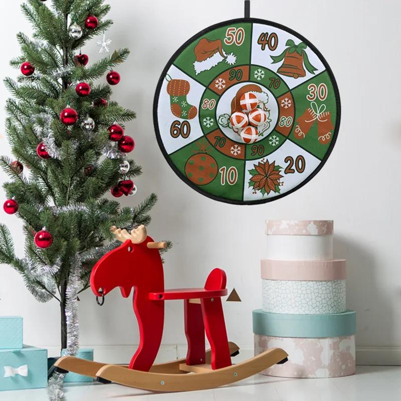 Hot Sale Christmas Home Decor Goods Creative Dart Board Santa Claus Throwing Target Dart Shooting Board Party Game Supplies