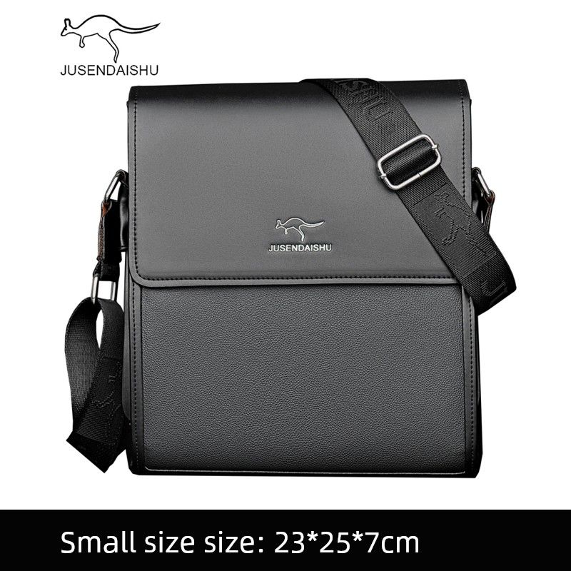 

Портфель Мужская Повседневная Кожаная Деловая Сумка Мужская Сумка Рюкзак Мода Сумка для Мужчин Среднего Возраста Сумка через Плечо Сумка Мессенджер Vertical small size black single bag