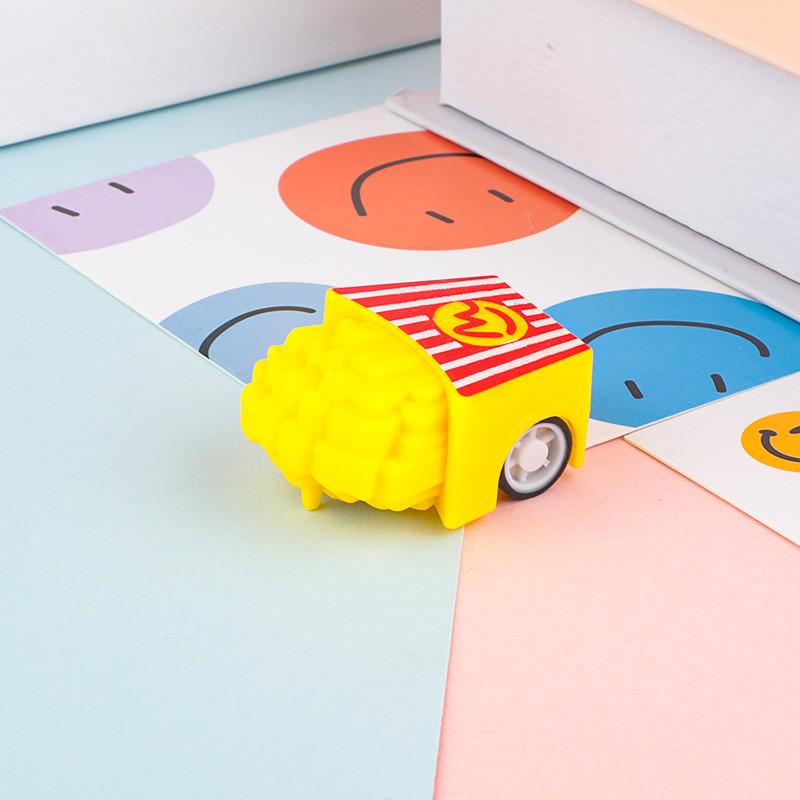 Creative Plastic Mini French Fries Rebound Racing Car Toy For Play Toddler