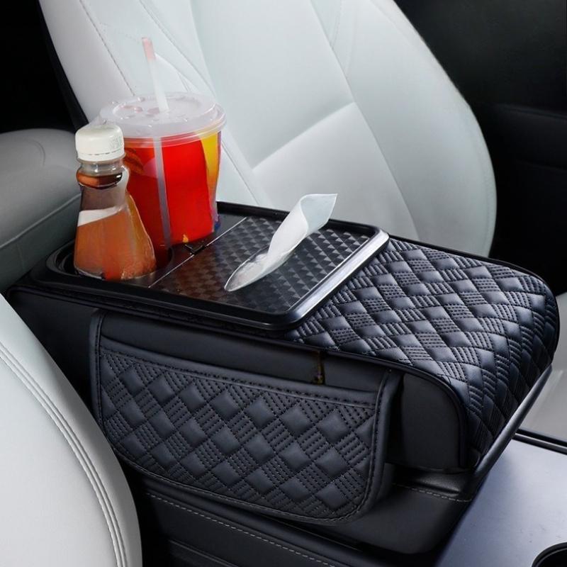 Car Armrest Cushion Cup Holde Car Interior Accessories Universal Auto Center Console Armrest Pillow Arm Rest Cover Memory Foam