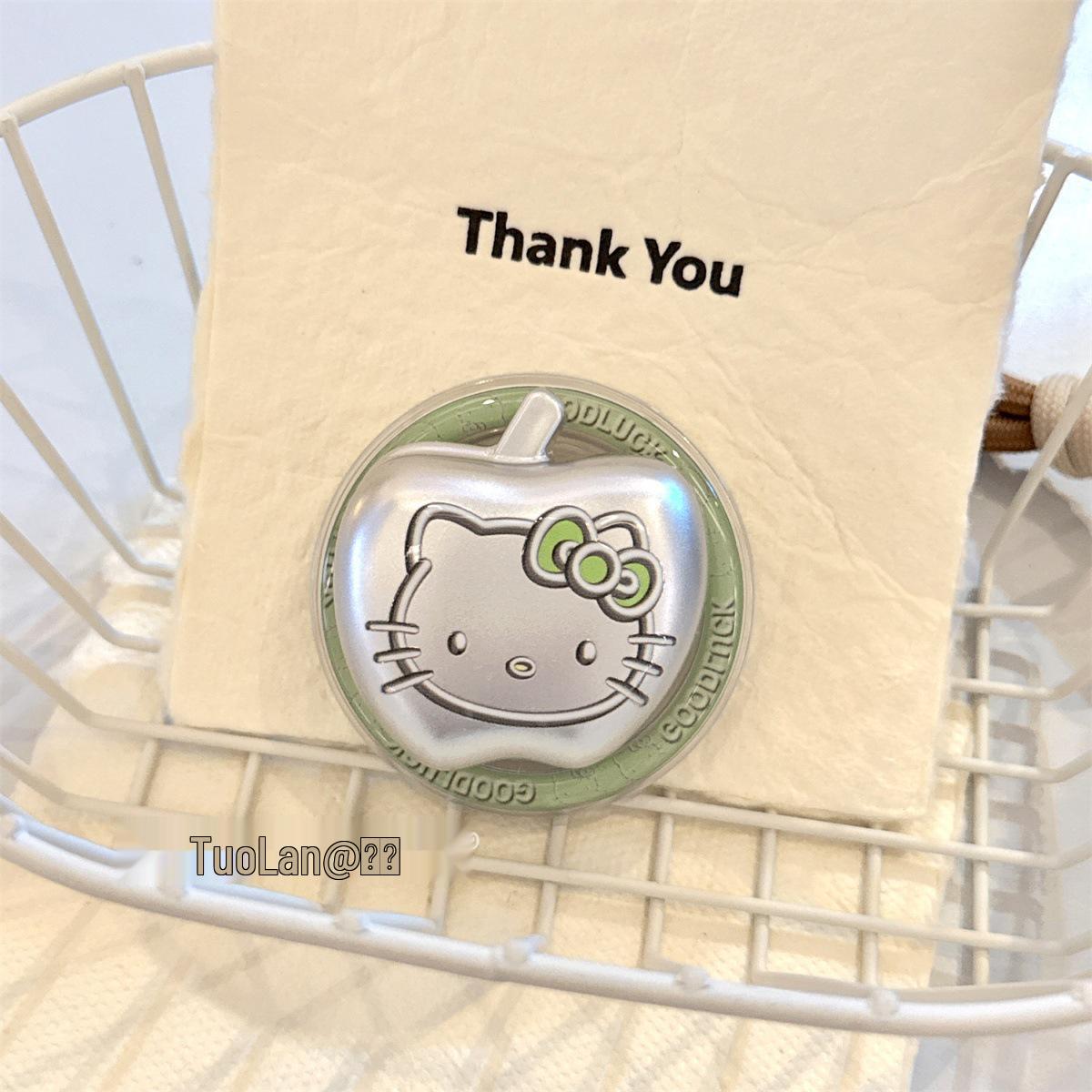 MagSafe-Compatible Silver Electroplated 3D Cartoon Kitty Magnetic Bracket