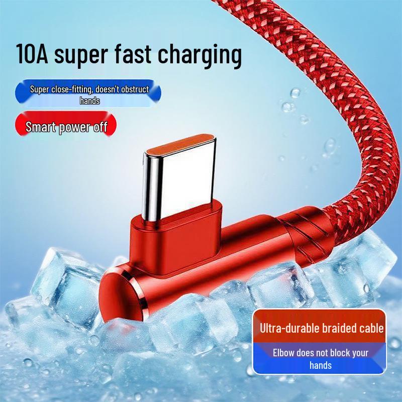 120W Super Fast Charging Elbow Type-C Cable, 6A, Compatible with Huawei & Vivo Phones