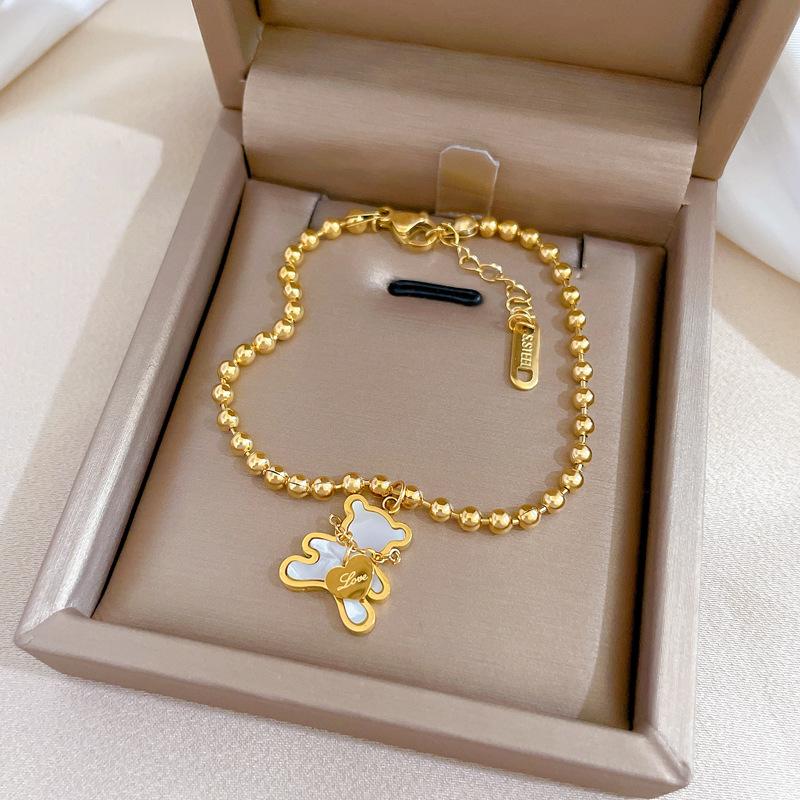 Furnace Real Gold Zircon Hip-Hop Bracelet Gold Fashion Temperament Korean Version Simple Luxury Niche