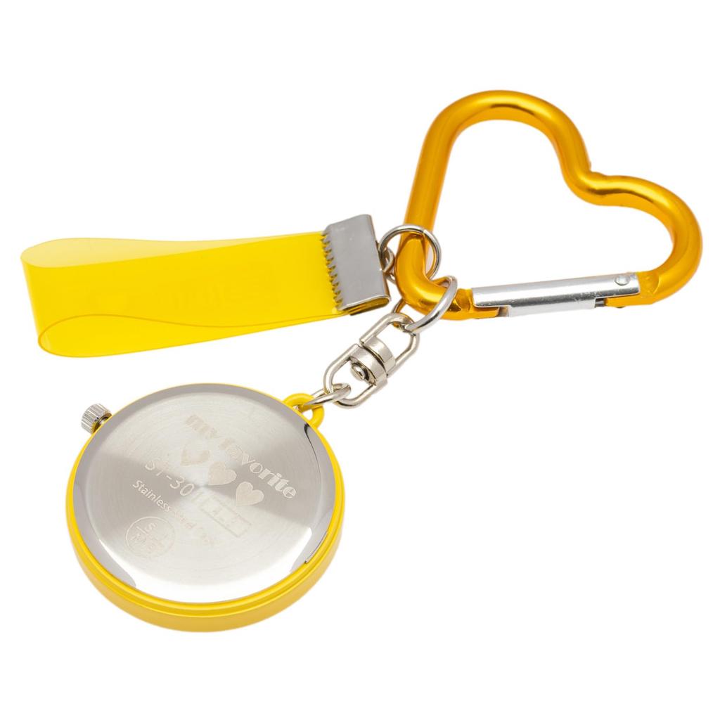 FIELD WORK Keychain Watch Women's Analog Carabiner Charm Keychain Oshi Key Yellow Oshi Accessory Fashion Casual Bag Backpack ST301-1